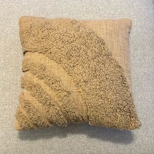 Tan square throw pillow 16.5 inch by 16.5 inch